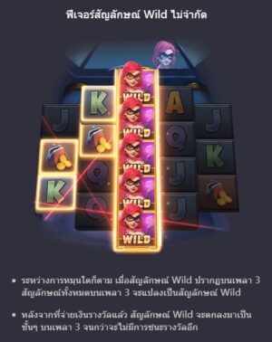 ฟีเจอร์พิเศษของเกมสล็อต  PG Heist Stakes